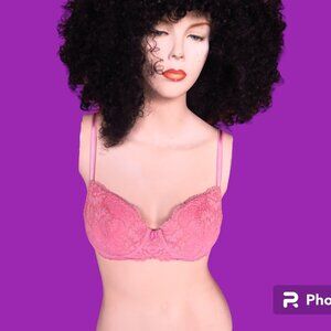 Victoria's Secret dream angels lined demi bra lace lacey in pink size 34C.